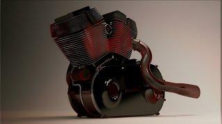 3Ds max - vray rendering motorbike engine .