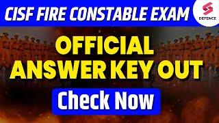 CISF Fireman Answer Key released | CISF Fireman Exam | CISF fire constable Cut Off