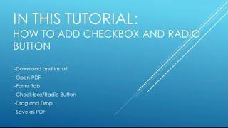 How to Add Checkbox and Radio Button to PDF Form