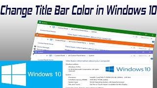 How To Change Window Title Bars Color in Windows 10