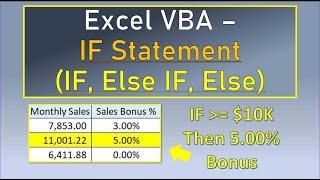 Excel VBA IF, Else IF, Else