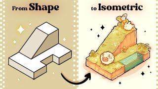 Cozy Isometric practice for beginners / Procreate rendering tutorial