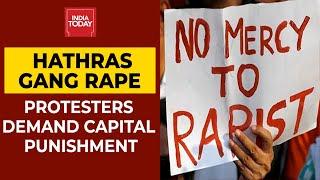 Hathras Gangrape Case: Protesters Outside Safdarjung Hospital Demands Capital Punishment For Accused