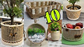 10 Diy Jute Burlap Craft Ideas/ Diy Jute Home Decor Ideas/ Jute Rope Crafts