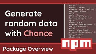 How to Generate Random Data with JavaScript - Chance Library Overview