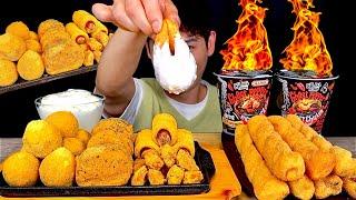 ASMR BHC 신메뉴는 못참지크림치즈 트위스트 뿌링클 고스트페퍼 먹방! Sweet Cheese Ball Menbosha Corn Dog Ghost Pepper MuKBang!