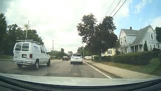 Driving along Route 28 in Milton, Massachusetts