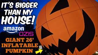 WIN HALLOWEEN! UNBOXING THE HUGE 26' INFLATABLE HALLOWEEN PUMPKIN from OZIS AMAZON