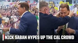 Cal fans GO BERSERK as Nick Saban removes Stanford red tie  | College GameDay