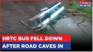 Major Bus Accident In Himachal Pradesh After Road Caves In, HRTC Bus Fell Down In Mandi | Top News