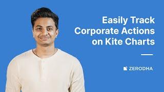 Track corporate actions like dividends, stock splits, bonuses, and rights issues on Kite charts