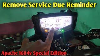 Remove Service Due Reminder in Tvs Apache rtr 1604v special Edition