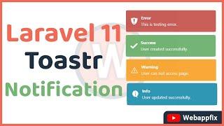 Laravel Toastr Message | Laravel Toastr Js | How to Add Toastr Notification in Laravel 11 | Toastr