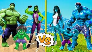 HULK FAMILY vs BLUE HULK FAMILY in GTA 5