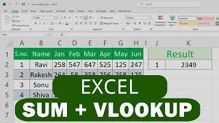 MS EXCEL Sum with VLookup Formula | How to use Sum with Vlookup Formula in Excel