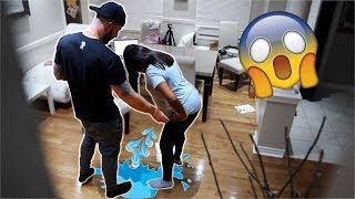 MY WATER BROKE PRANK ON HUSBAND!!