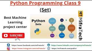 Python Programming Class 9 (Set) - Mifratech#bestMLprojects#bestAIprojects#bestdatascienceprojects