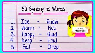 50 Synonyms Words In English | Common synonyms words | English synonyms words | 50 Synonyms