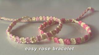 How to make easy rose bracelet || yarnivora