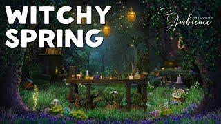 WITCHY SPRING ASMR AMBIENCECalm Forest NightFire Sound, Bubbling Potions, Crunching & Crackling