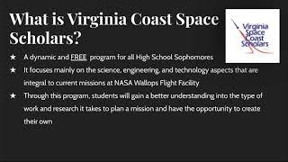 Virginia Space Coast Scholars (VSCS Ambassador Video)