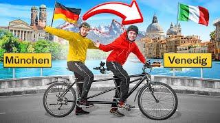 Wir fahren ein TANDEM-FAHRRAD von MÜNCHEN nach VENEDIG! (Im Winter )