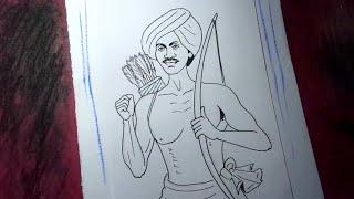 Birsa munda photo / Indian Freedom Fighter BIRSA MUNDA / birsa munda ka chitra / birsa munda drawing