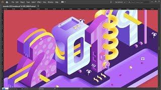 Isometric Illustrator Speed Art / Isometric Design with Numbers (2019)