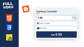 [FULL VIDEO] Create A Currency Converter with Custom Dropdown | HTML, CSS, JS