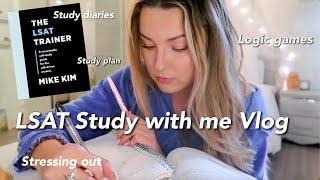 LSAT STUDY WITH ME VLOG | logic games, lsat books, organization tips & crying a bit