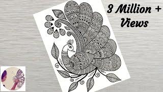 How to draw Mandala for Beginners | Peacock mandala art | Peacock drawing | Step-by-Step | DoodleArt