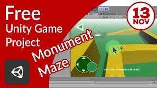 Roll a Ball on a Maze - Monument Maze - Free Unity Game Project Template