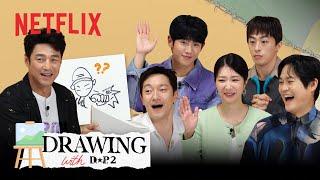 Cast of D.P. draw and guess iconic scenes from their show | Drawing Interview with D.P. 2 [ENG SUB]