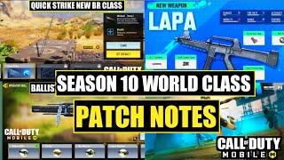 *NEW* Codm Season 10 World Class Detailed Patch Notes