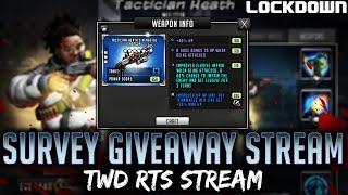 Survey Giveaway Stream - TWD RTS Stream - The Walking Dead: Road to Survival