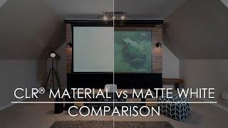 Elite Screens StarBright CLR® Material vs Matte White Material Comparison