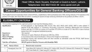 Punjab Provincial Cooperative Bank Jobs 2024