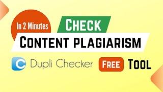 Content Plagiarism Checker Free Online | How to use Duplichecker Tool Online Check Duplicate Content