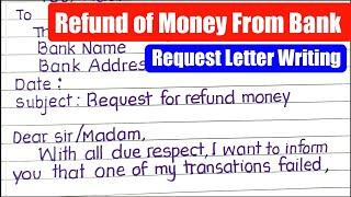 Write Application to Bank Manager for Refund Money|Cash not received but amount debited from account