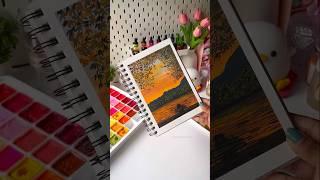 Sunset painting using Himi jelly gouache #art #shortviral #painting #himigouache #artshorts