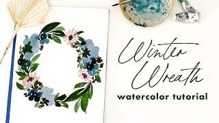 A Simple Winter Wreath Watercolor Tutorial