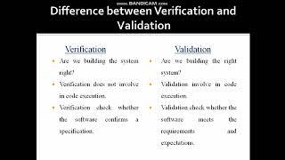 difference between verification and validation