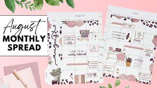 PLAN WITH ME | AUGUST MONTHLY SPREAD | THE HAPPY PLANNER