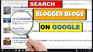 Cara mencari Blog Blogspot di google