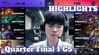 HLE vs NS - Game 5 Highlights | Quarter Finals 2021 LCK Spring | Hanwha Life vs Nongshim RedForce G5