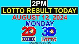 2pm Lotto Result Today August 12 2024 (PCSO)