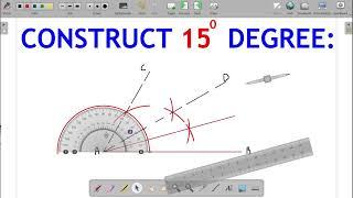How to construct 15 degree angle with compass.