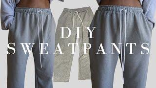 DIY SWEATPANTS with pockets & elastic waistband with drawstring // sewing tutorial #diy #fashion