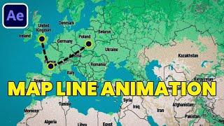 SIMPLE MAP LINE ANIMATION in After Effects | Animated Travel Map