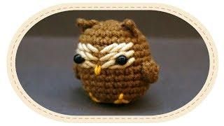 Вязаная сова амигуруми. Crochet owl amigurumi.